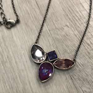 Rare Touchstone Crystal Fuchsia, Purple, and Pink Statement Necklace